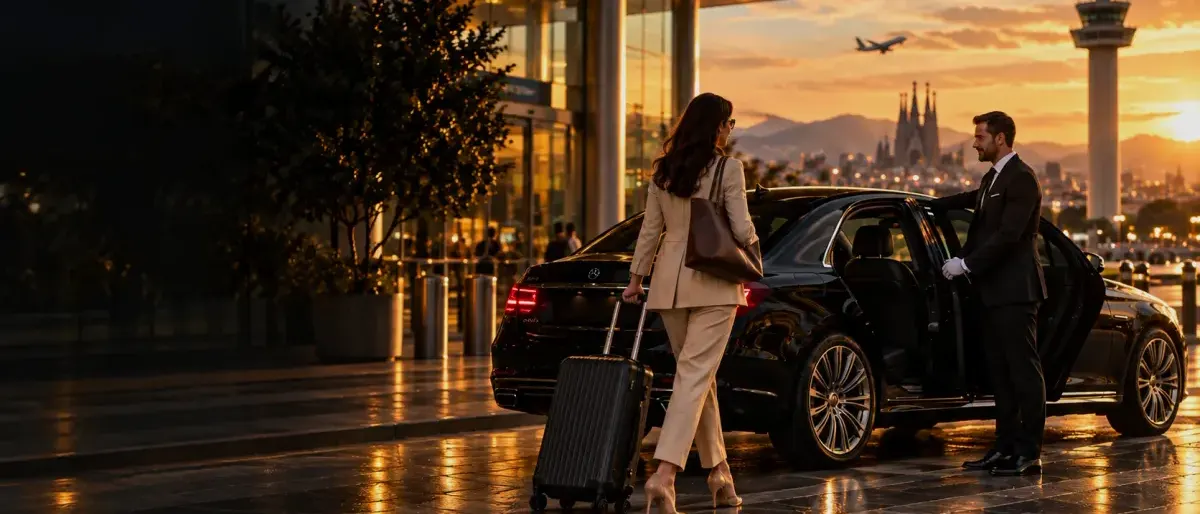 Luxury private chauffeur transfer from Barcelona Airport to Eixample