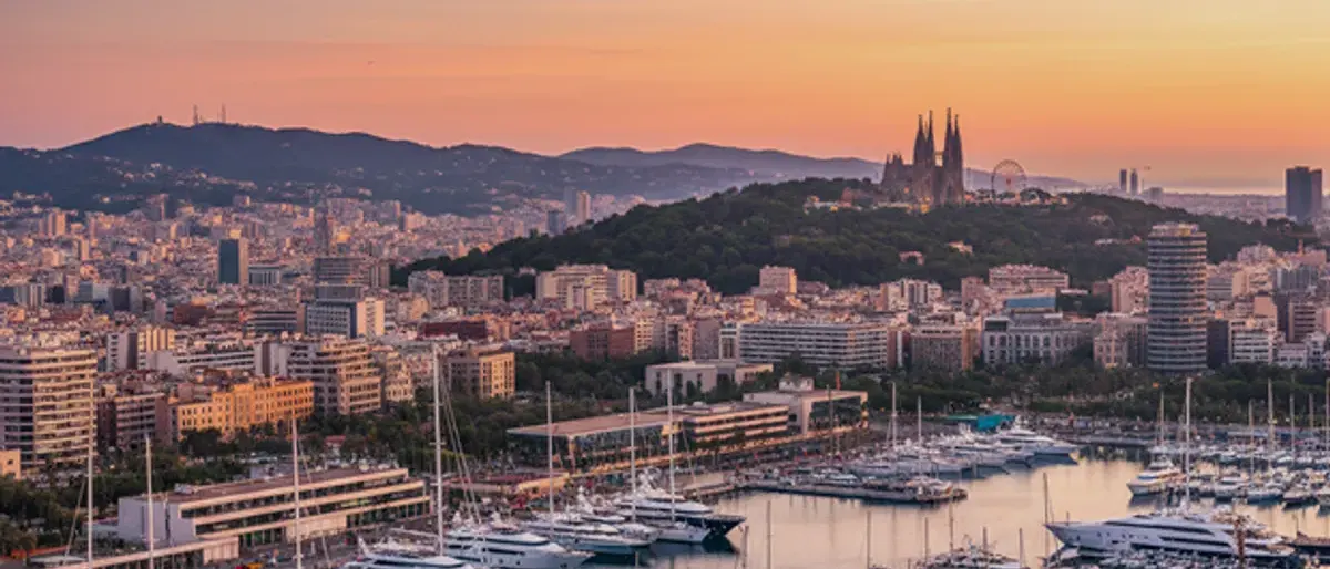 Barcelona to Sitges private transfer destination at sunset